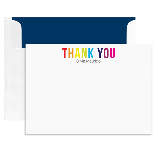 Colorful Thank You Flat Note Cards